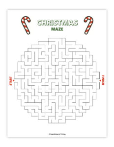 10 Free Printable Christmas Mazes - Pjs and Paint