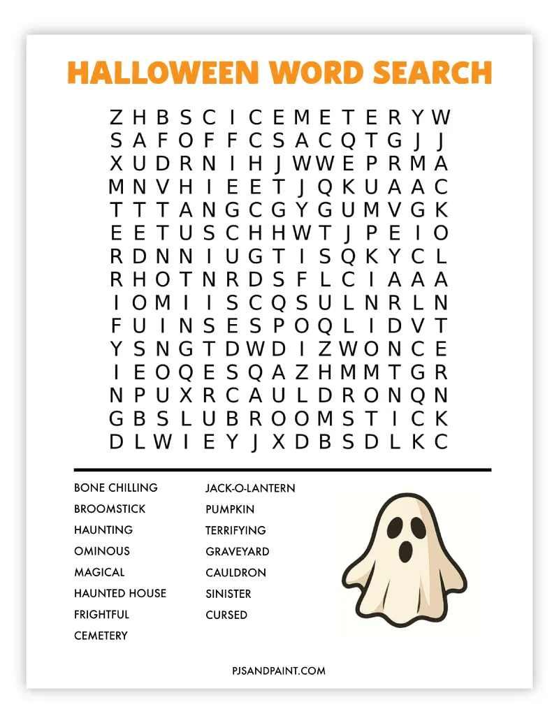 halloween word search 3