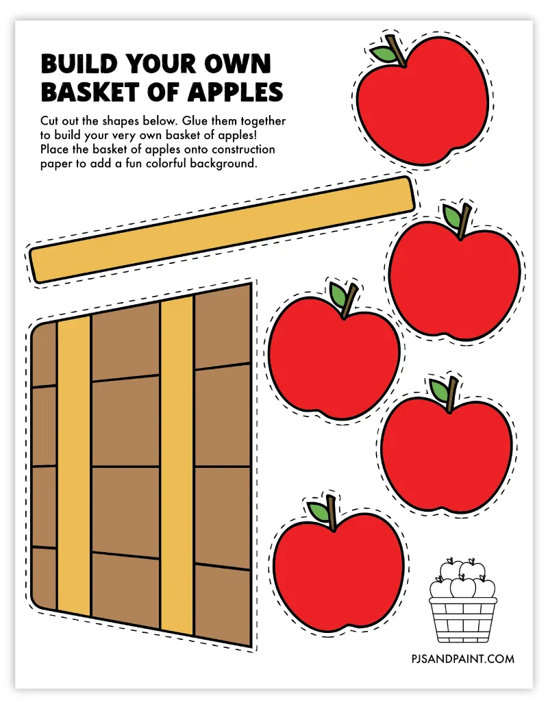 build a basket of apples pjs and paint color