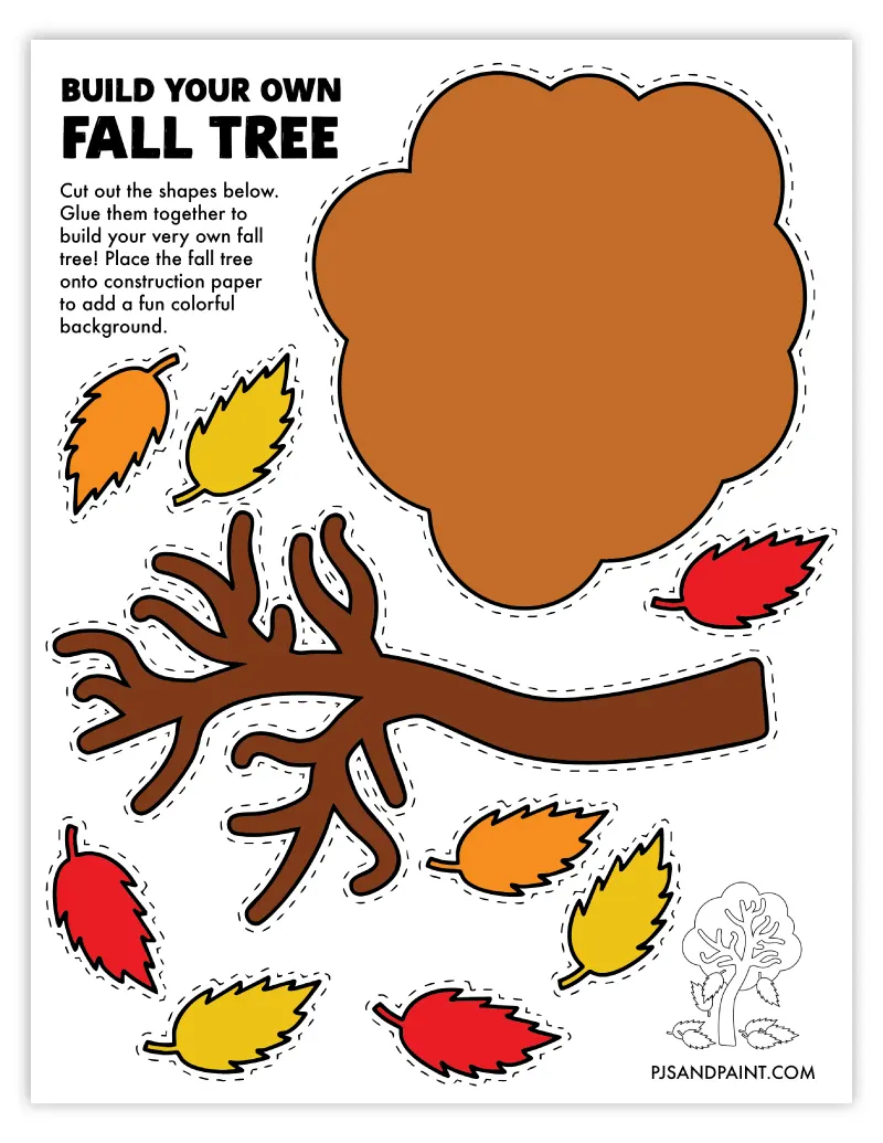 build a fall tree pjs and paint color