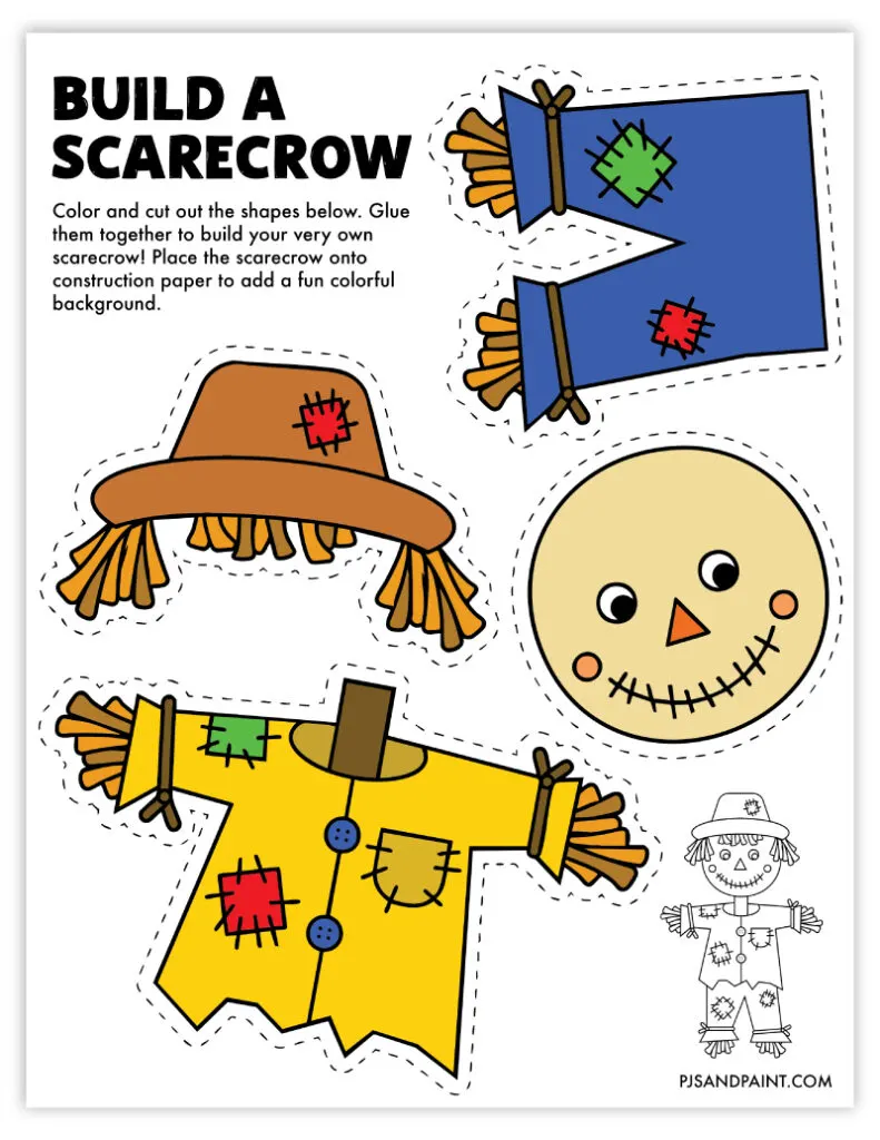 build a scarecrow pjs and paint color