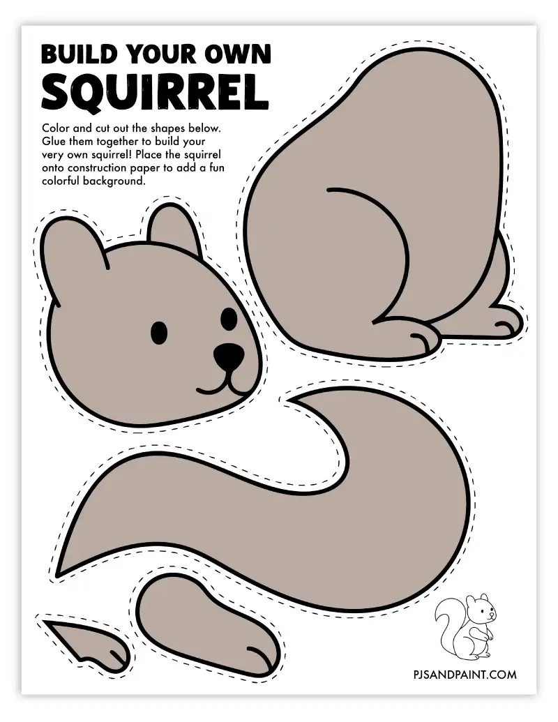 build a squirrel pjs and paint color
