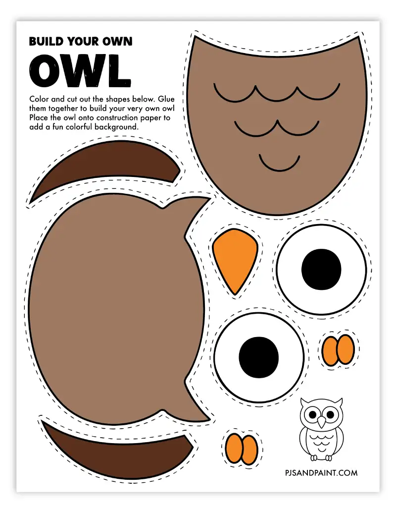 build an owl pjs and paint color