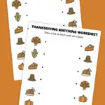 thanksgiving matching worksheet thumbnail