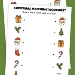 christmas matching worksheet