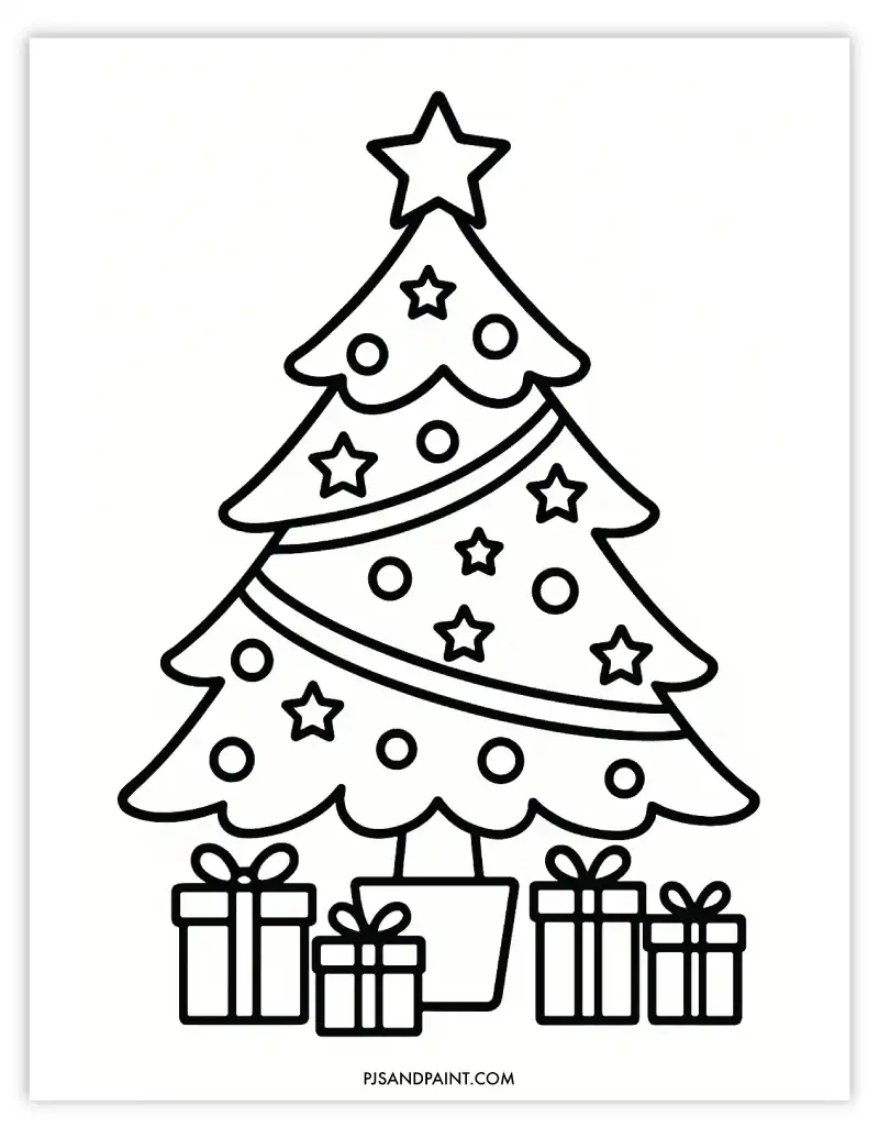 christmas tree coloring page