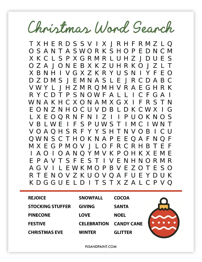 christmas word search 4