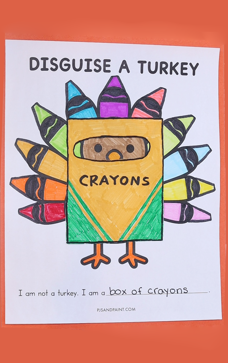 free printable disguise a turkey template - pjs and paint