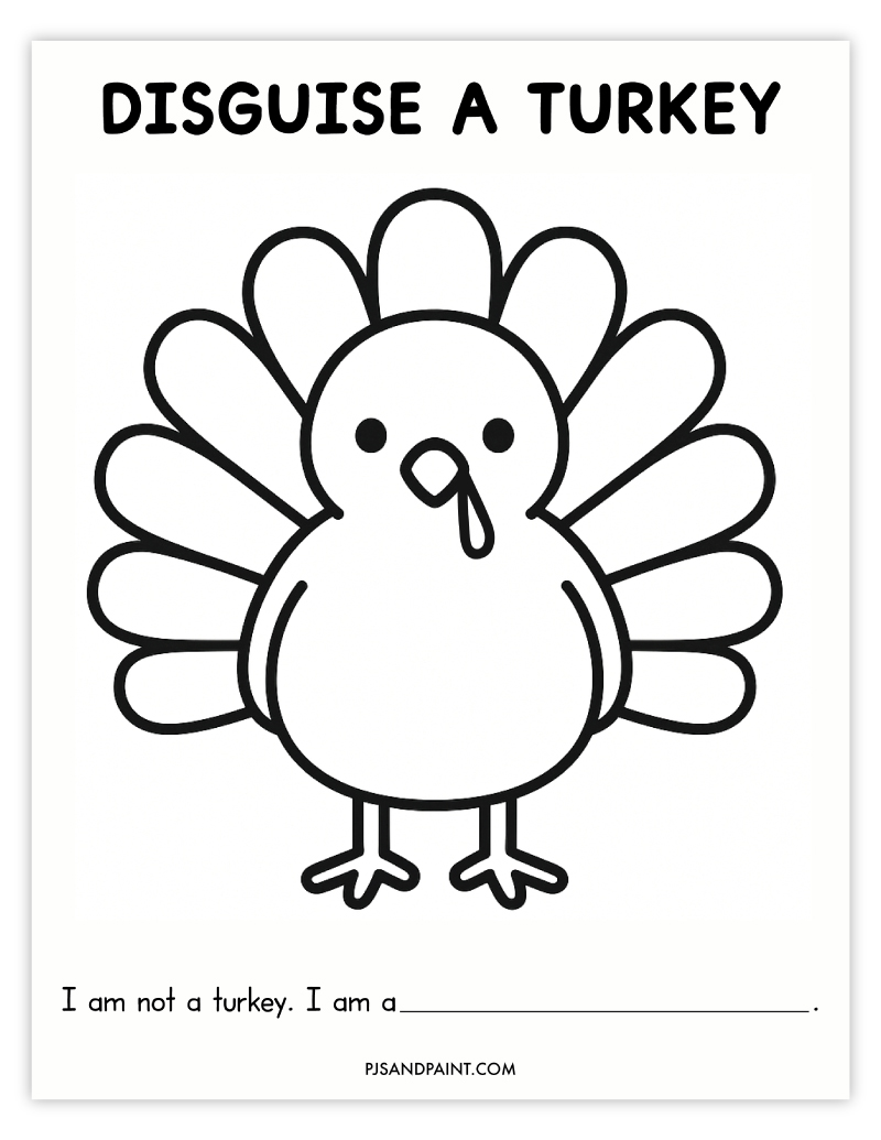 disguise a turkey template free printable disguise a turkey template - pjs and paint