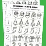free printable christmas count and color thumbnail