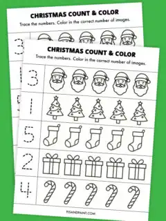 free printable christmas count and color thumbnail