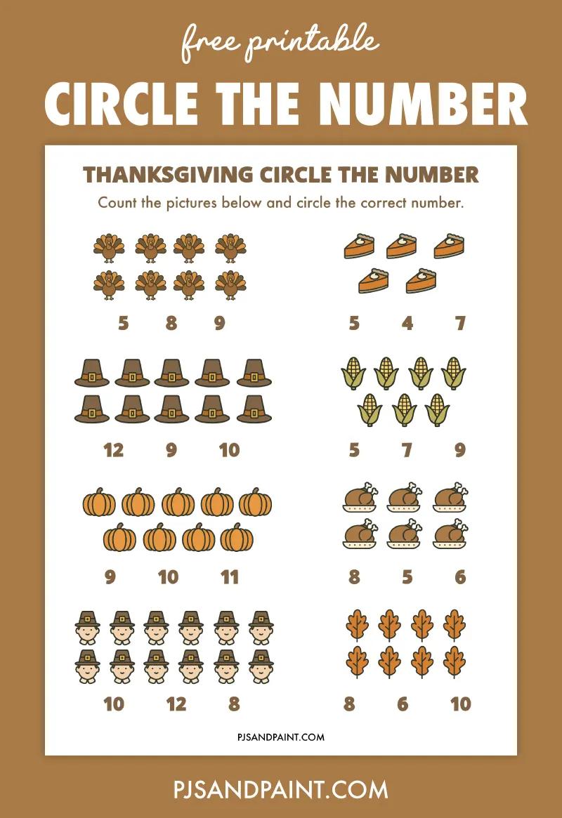 free printable thanksgiving circle the number