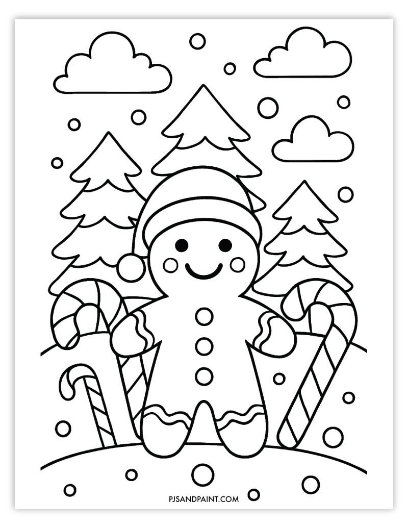 gingerbread man coloring page