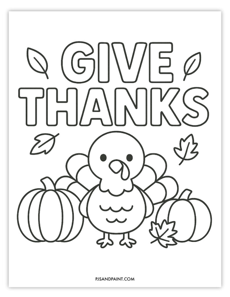 10 Free Printable Thanksgiving Coloring Pages - Pjs and Paint