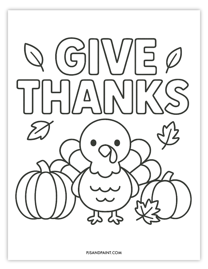 give thanks coloring page