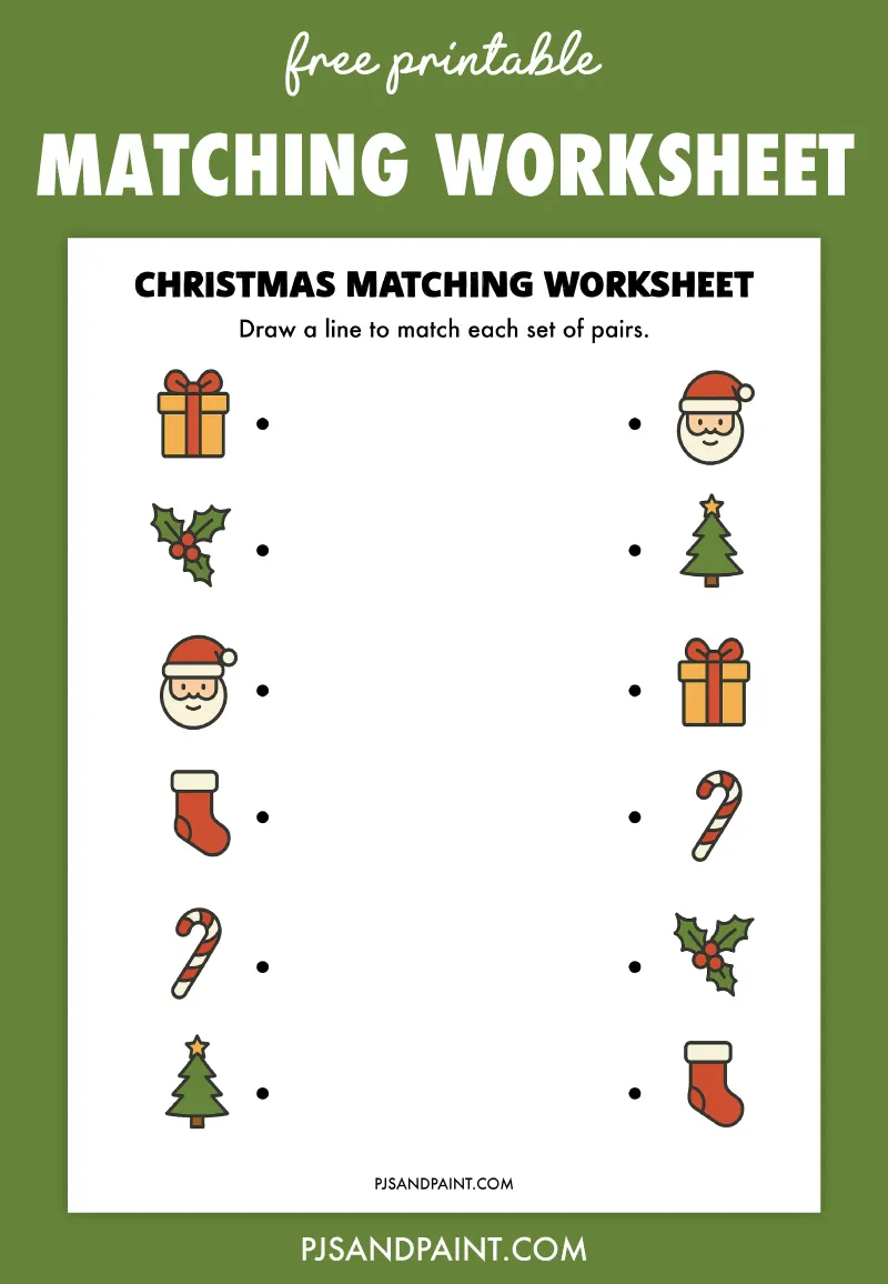 matching christmas worksheet