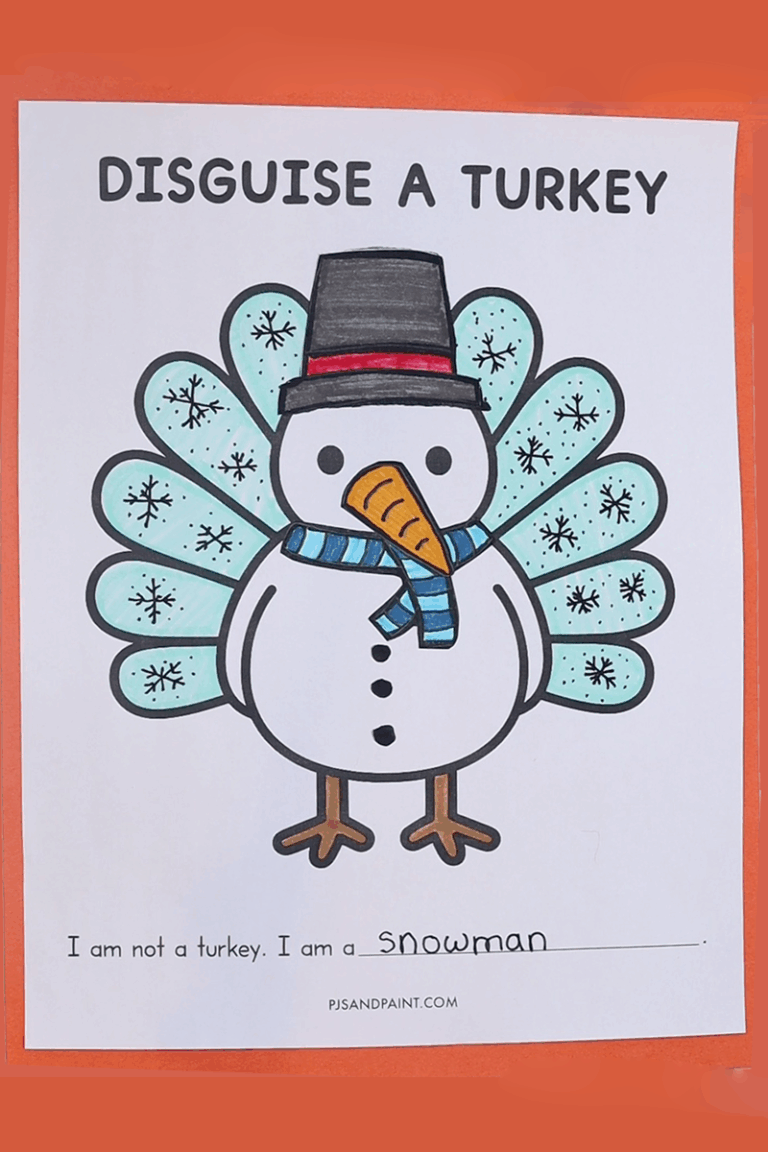 Free Printable Disguise a Turkey Template - Pjs and Paint
