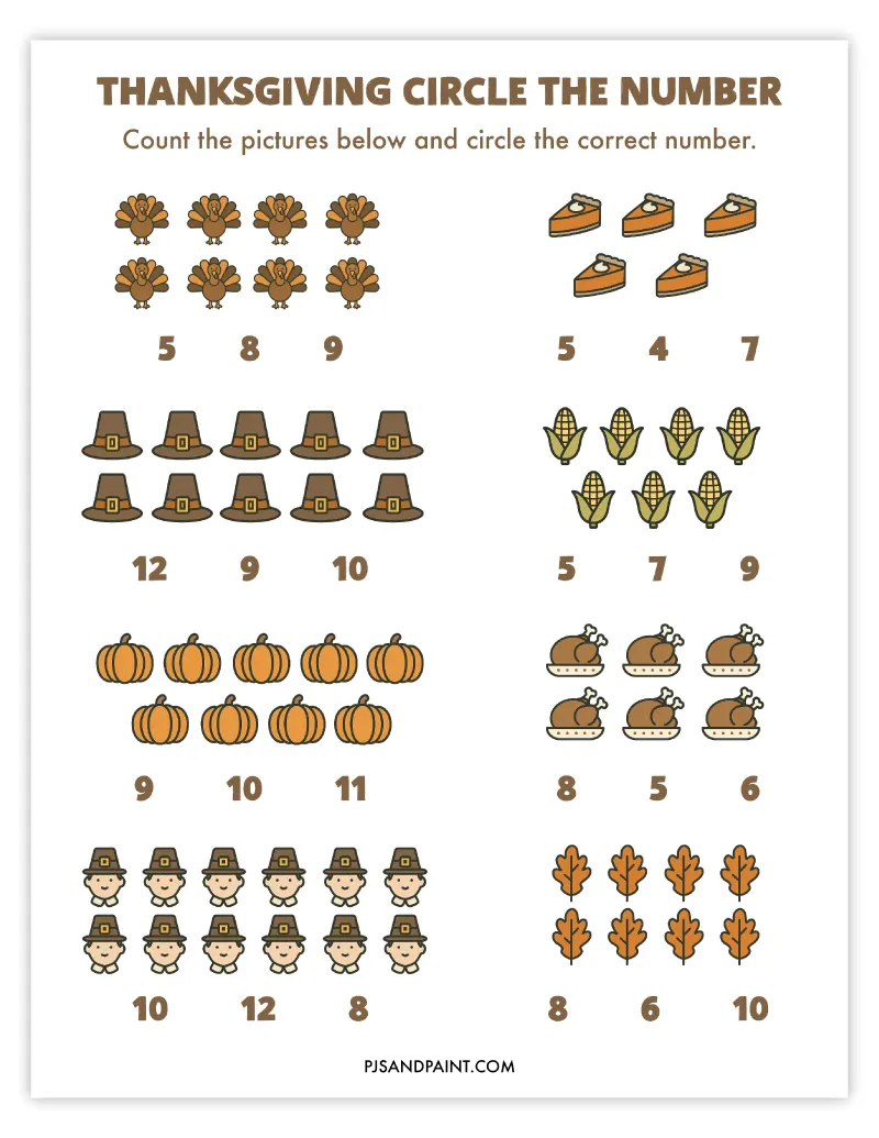 thanksgiving circle the number