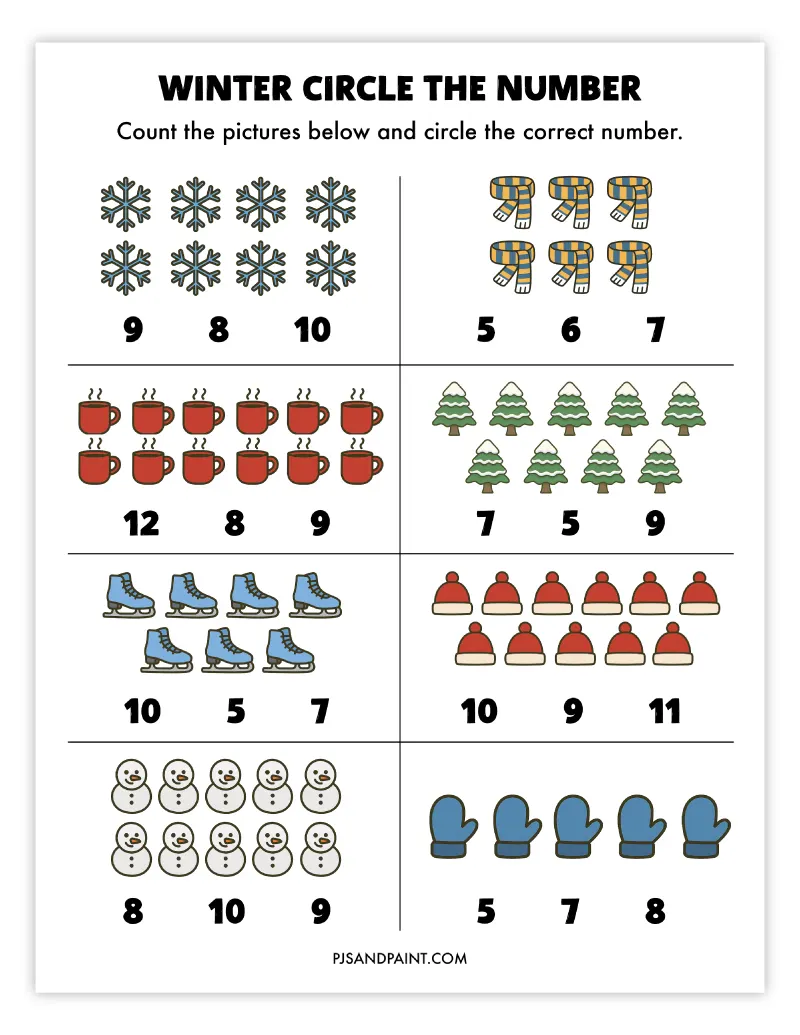 winter circle the number