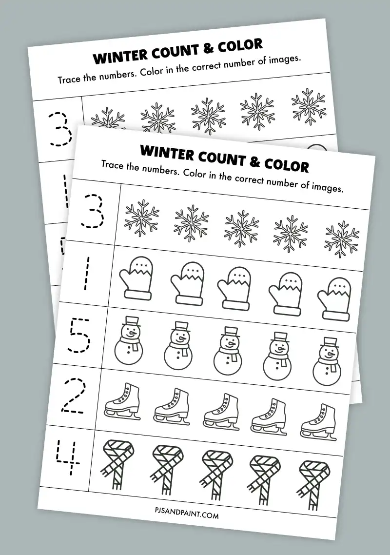 winter count and color printable free