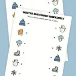winter matching worksheet