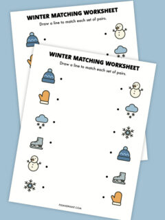 winter matching worksheet