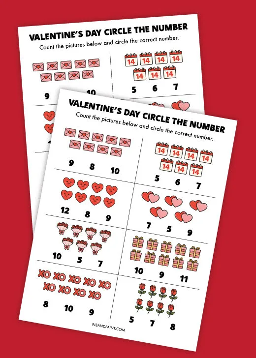 valentines circle the number