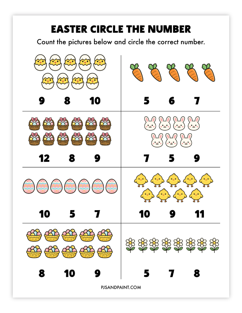 easter circle the number