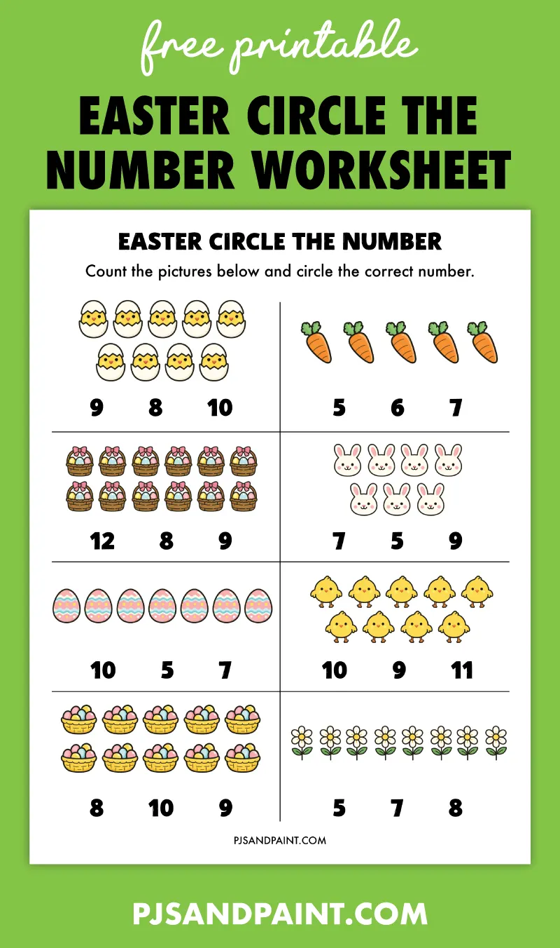 free printable easter circle the number