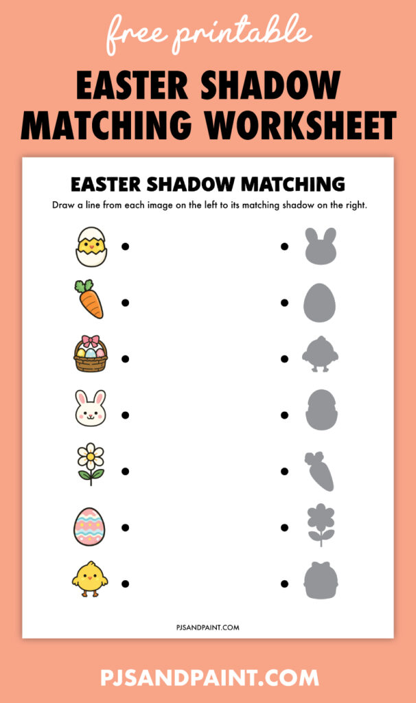 Free Printable Easter Shadow Matching Worksheet - Pjs and Paint