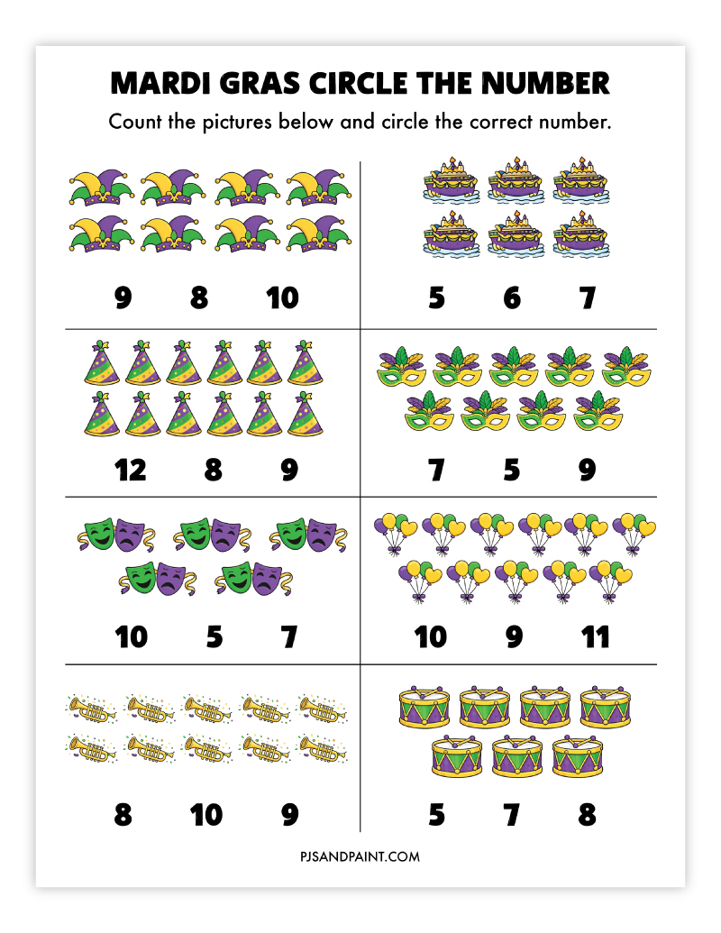 mardi gras circle the number