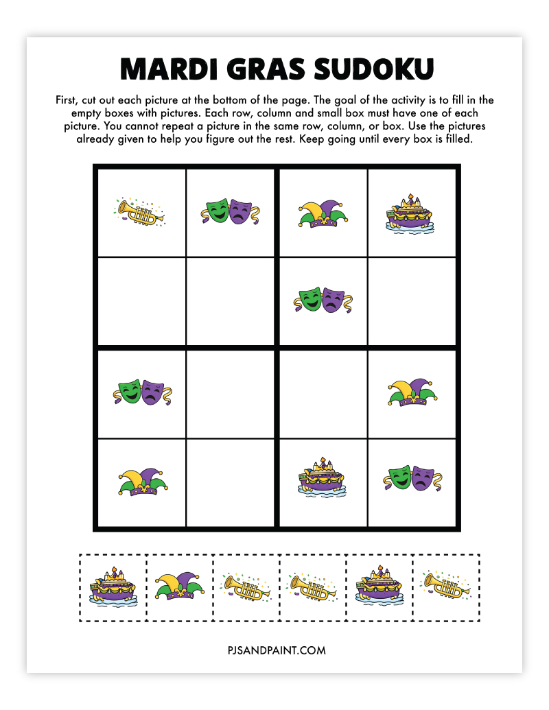mardi gras sudoku