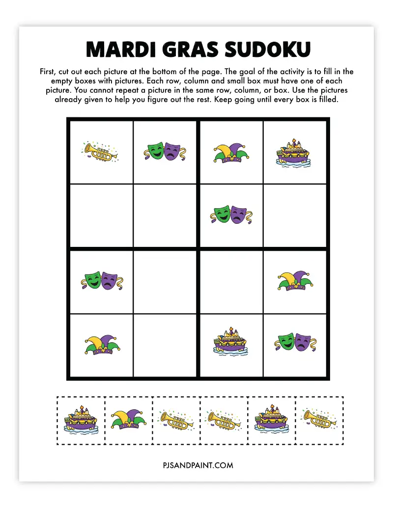 mardi gras sudoku