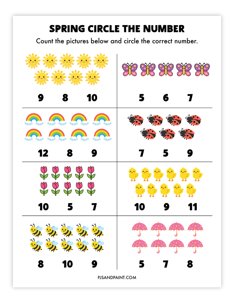 spring circle the number