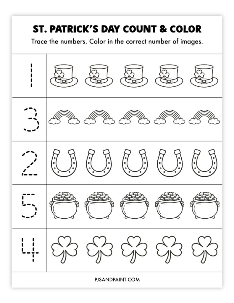 st patricks day count and color