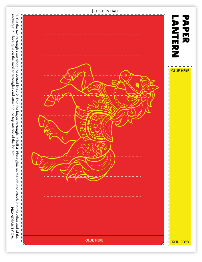paper lantern template horse
