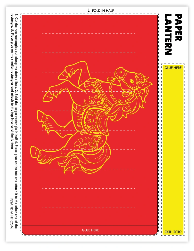 paper lantern template horse