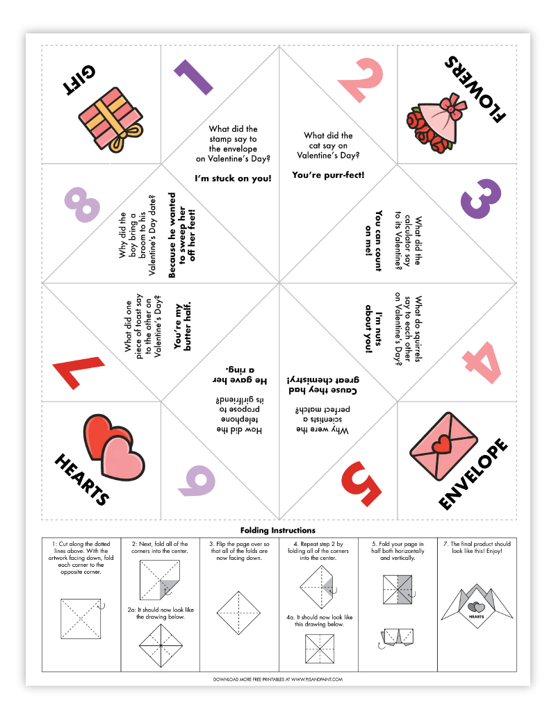 valentines day joke cootie catcher