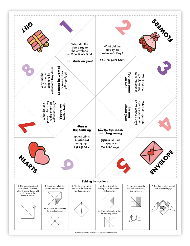 valentines day joke cootie catcher