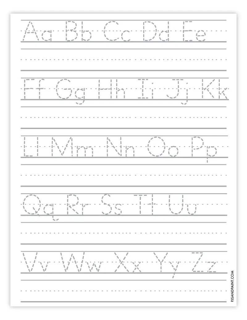 alphabet tracing worksheet