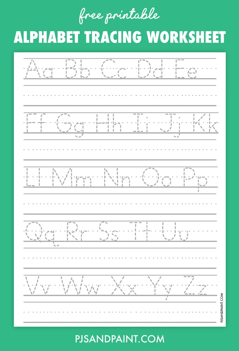 free printable alphabet tracing