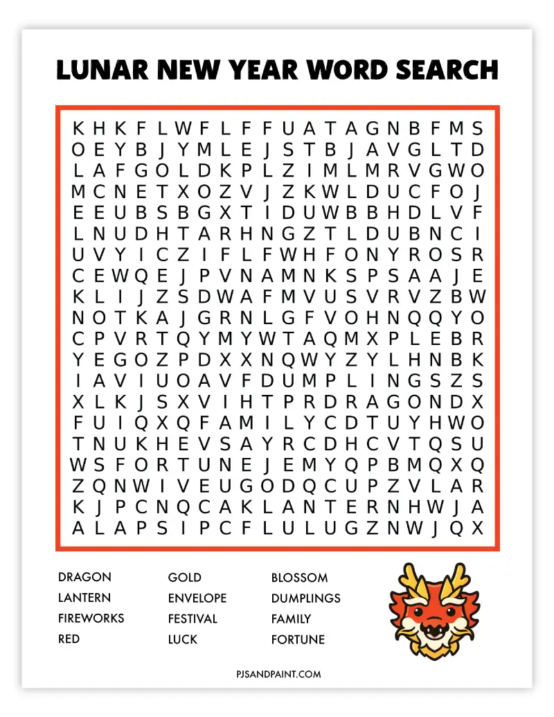 lunar new year word search