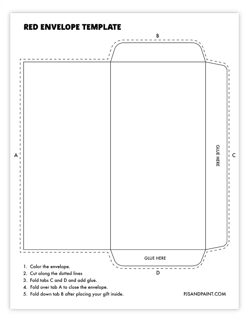 red envelope template blank