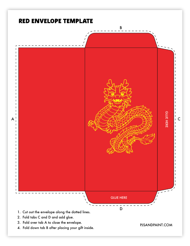 red envelope template color