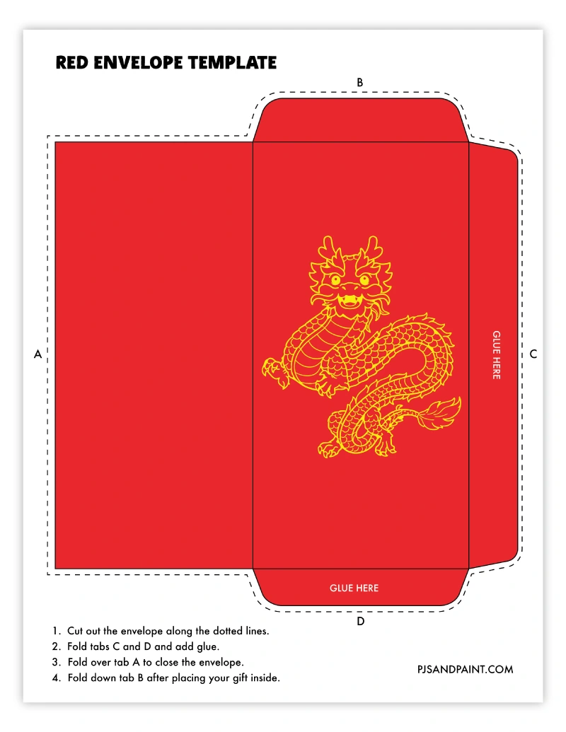 red envelope template color
