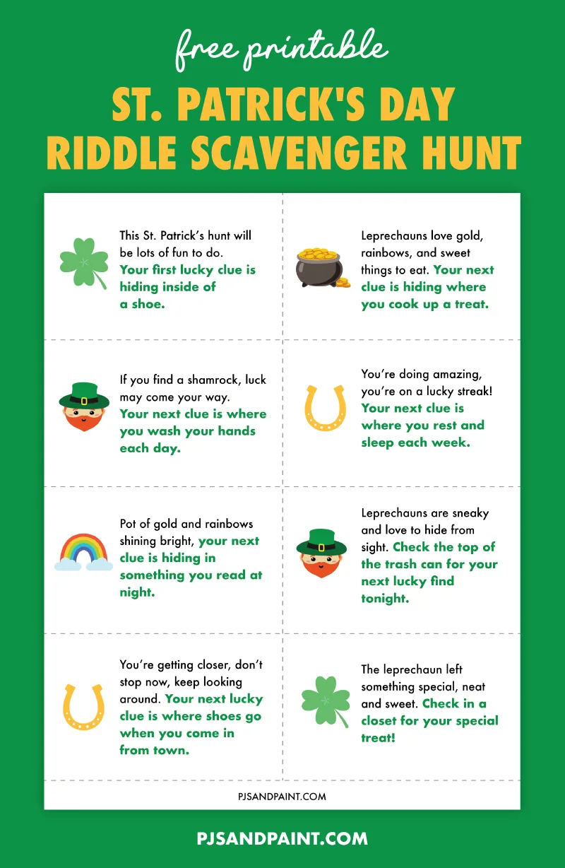 scavenger hunt st patricks day