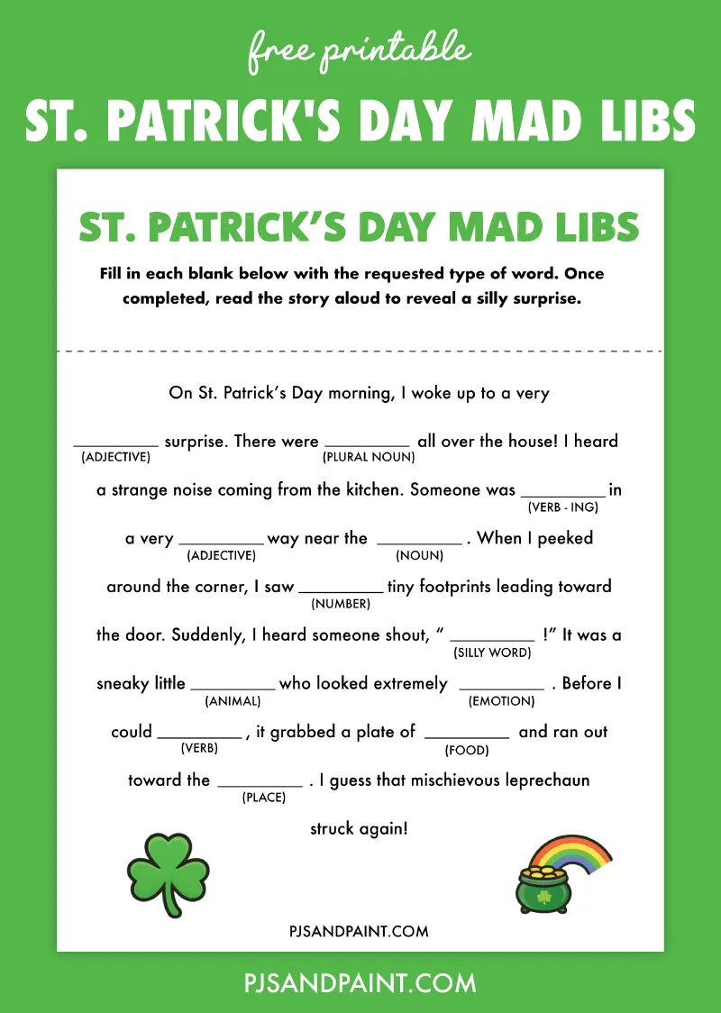 st patricks day mad libs free