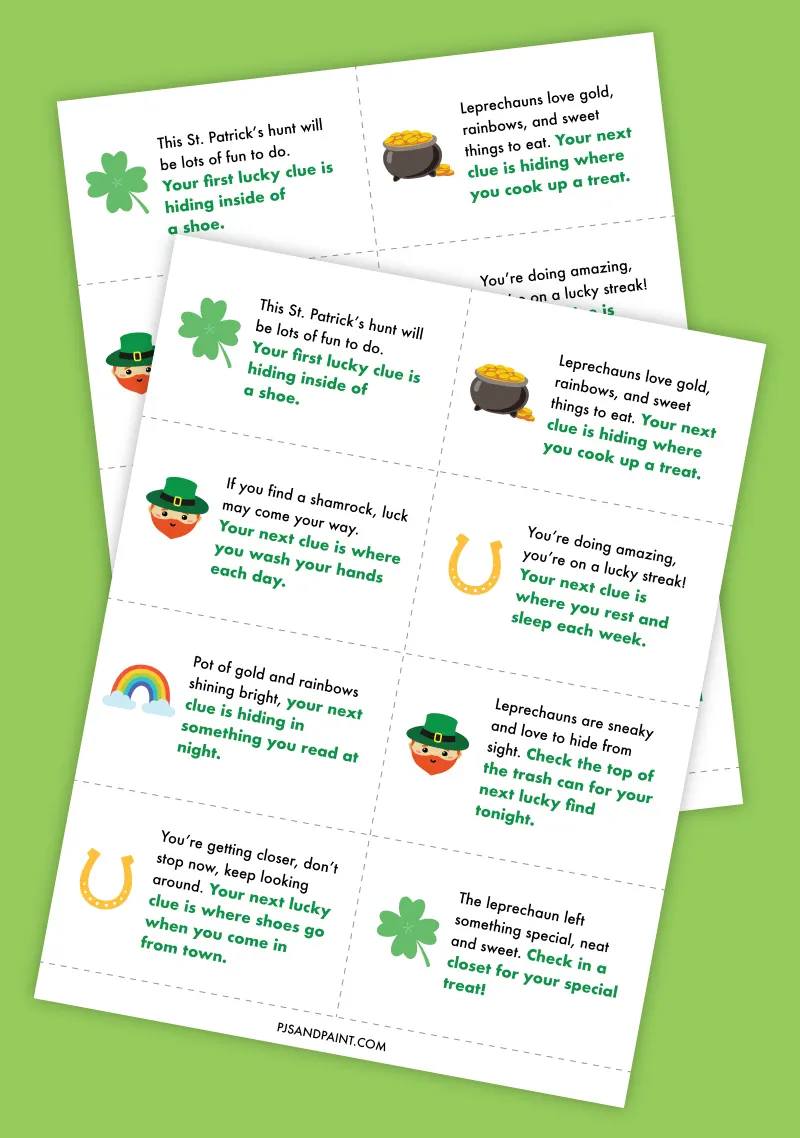 st patricks day riddle scavenger hunt free