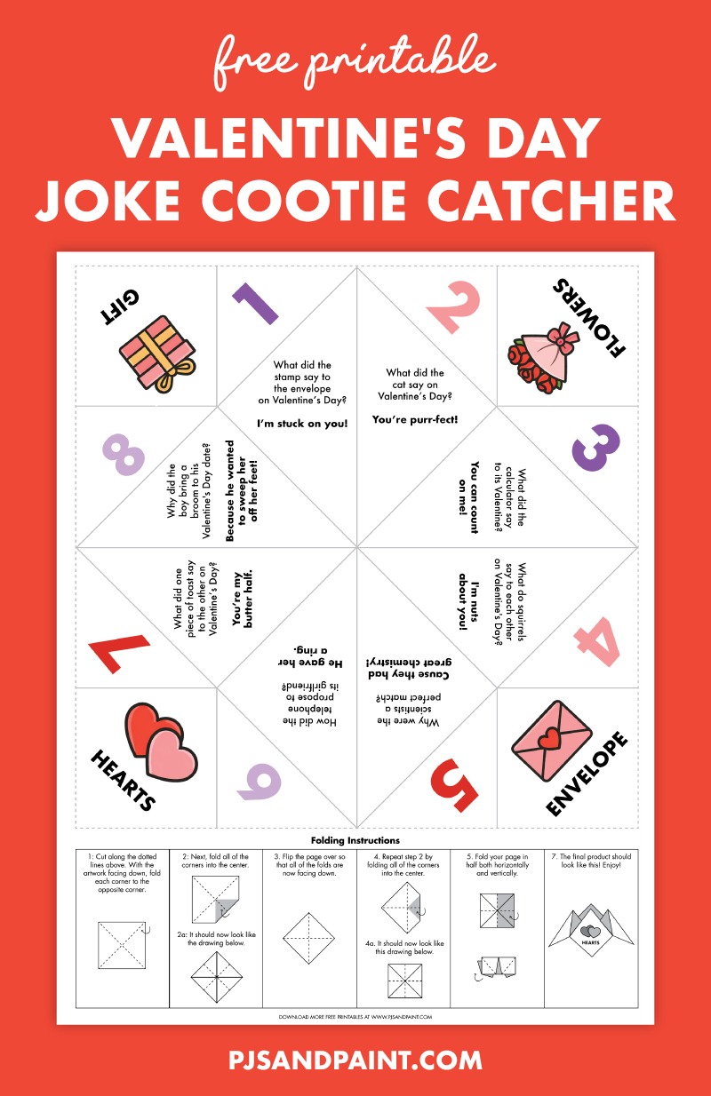 valentines day joke cootie catcher free