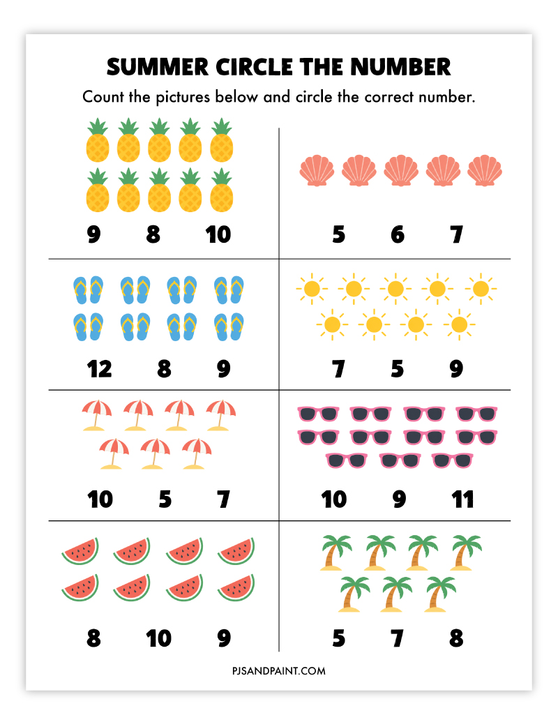 summer circle the number